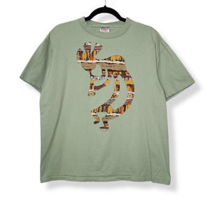 Vintage Kokopelli Handmade ? Single Stitch Arizona Aztec Shirt Earth Tone Oneita